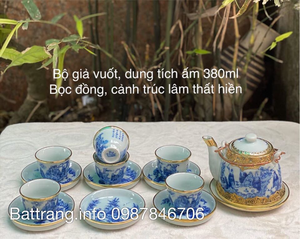 Bộ Ấm Trà Bọc Đồng Trúc Lâm Thất Hiền 380ml Giá 680.000.vnđ